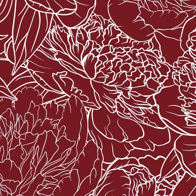 Theme large flowers deep red