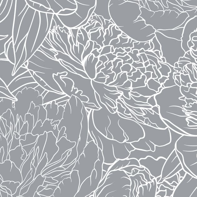 Theme large flowers Light grey