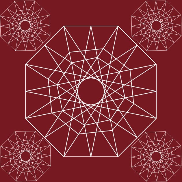 Theme geometric deep red